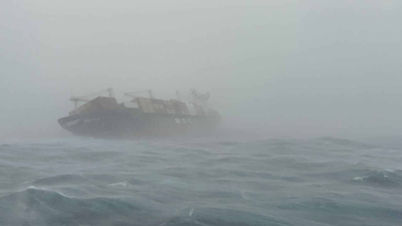 The vessel had 84.44 metric tonnes of diesel and 367.1 metric tonnes of furnace oil in its tanks as well as containers carrying hazardous materials (Photo: Indian Coast Guard/X)