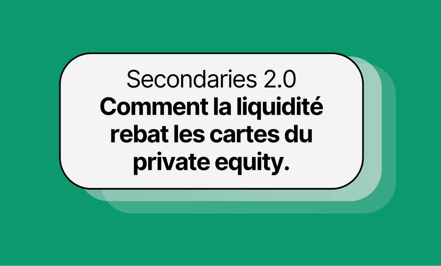 次要的，流动性如何反叛私募股权的卡