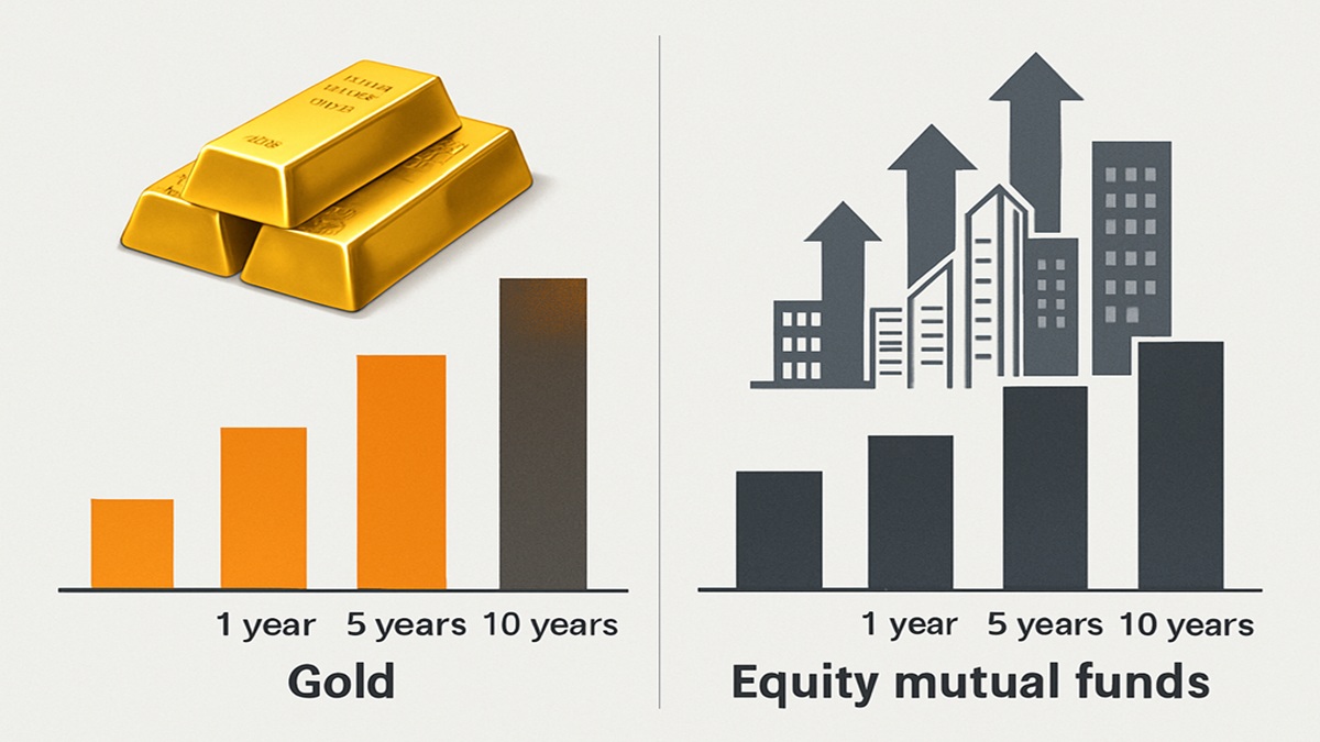Gold Mutual Funds or Equity Funds: Return Comparison Over 1, 5 and 10 Years