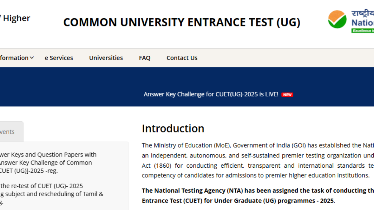 CUET UG Result 2025 Date Steps to download Final Answer Key, Result Scorecard at cuet.nta.nic.in