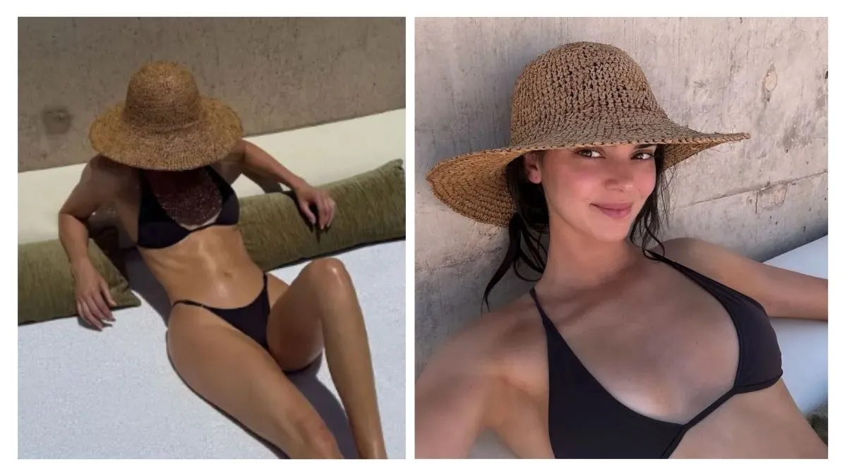 In another photo, the “Kardashians” star dipped her feet into a glistening pool framed by natural rock formations.