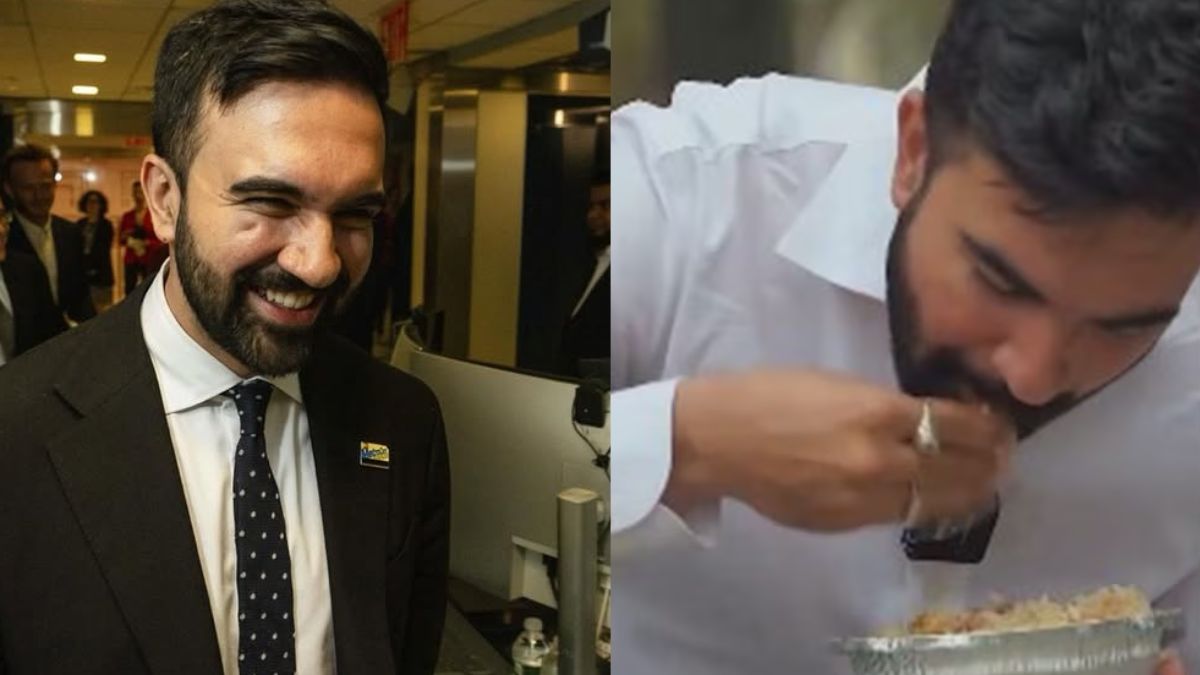 Zohran Mamdani eating biryani with hands