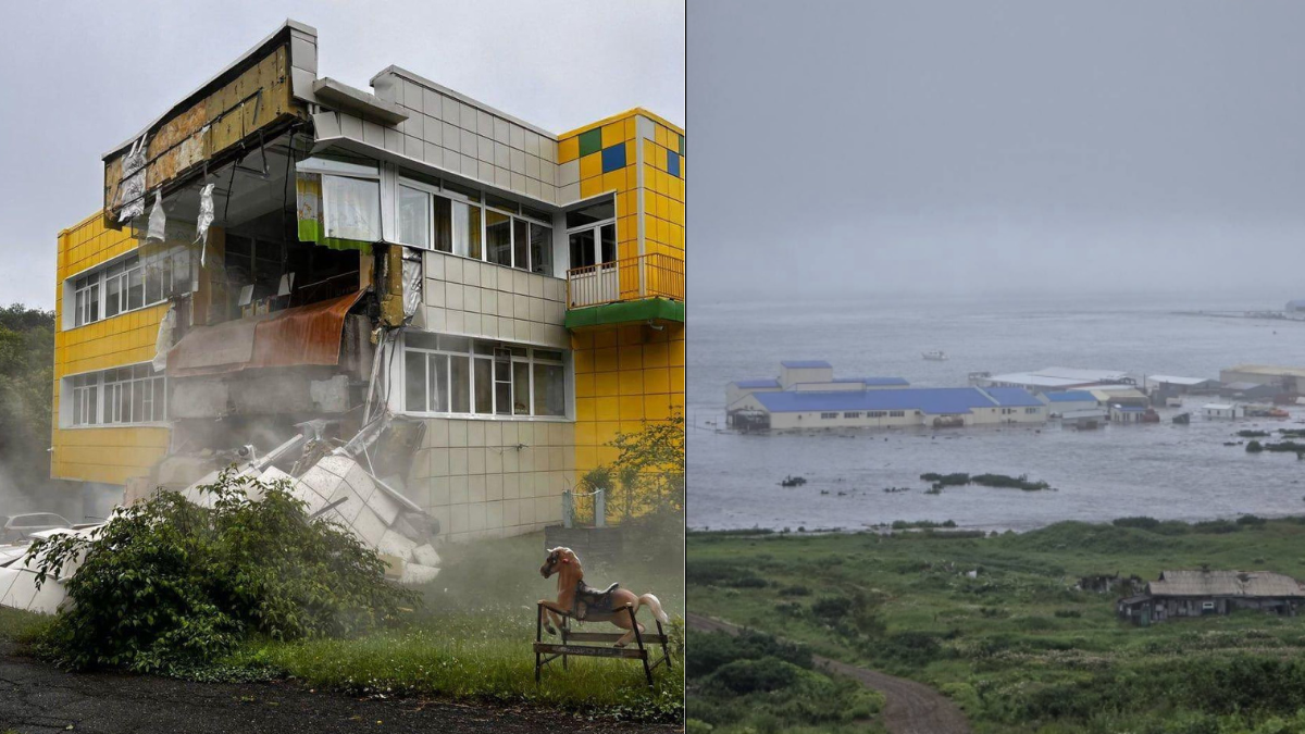 A kindergarten and a section of an airport terminal were among the buildings affected, with a few minor injuries reported.