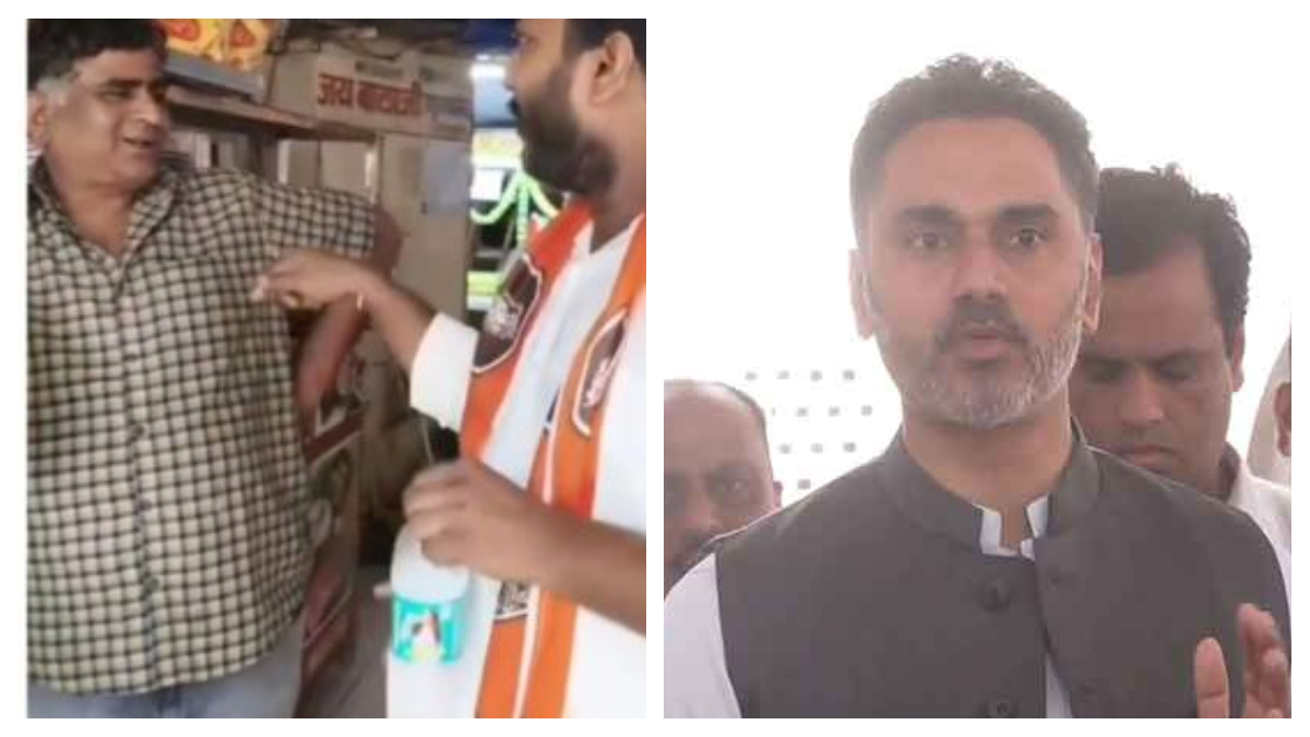 Screenshot of the viral video (Left) and Minister Yogesh kadam (Right). (Image Source: ANI)