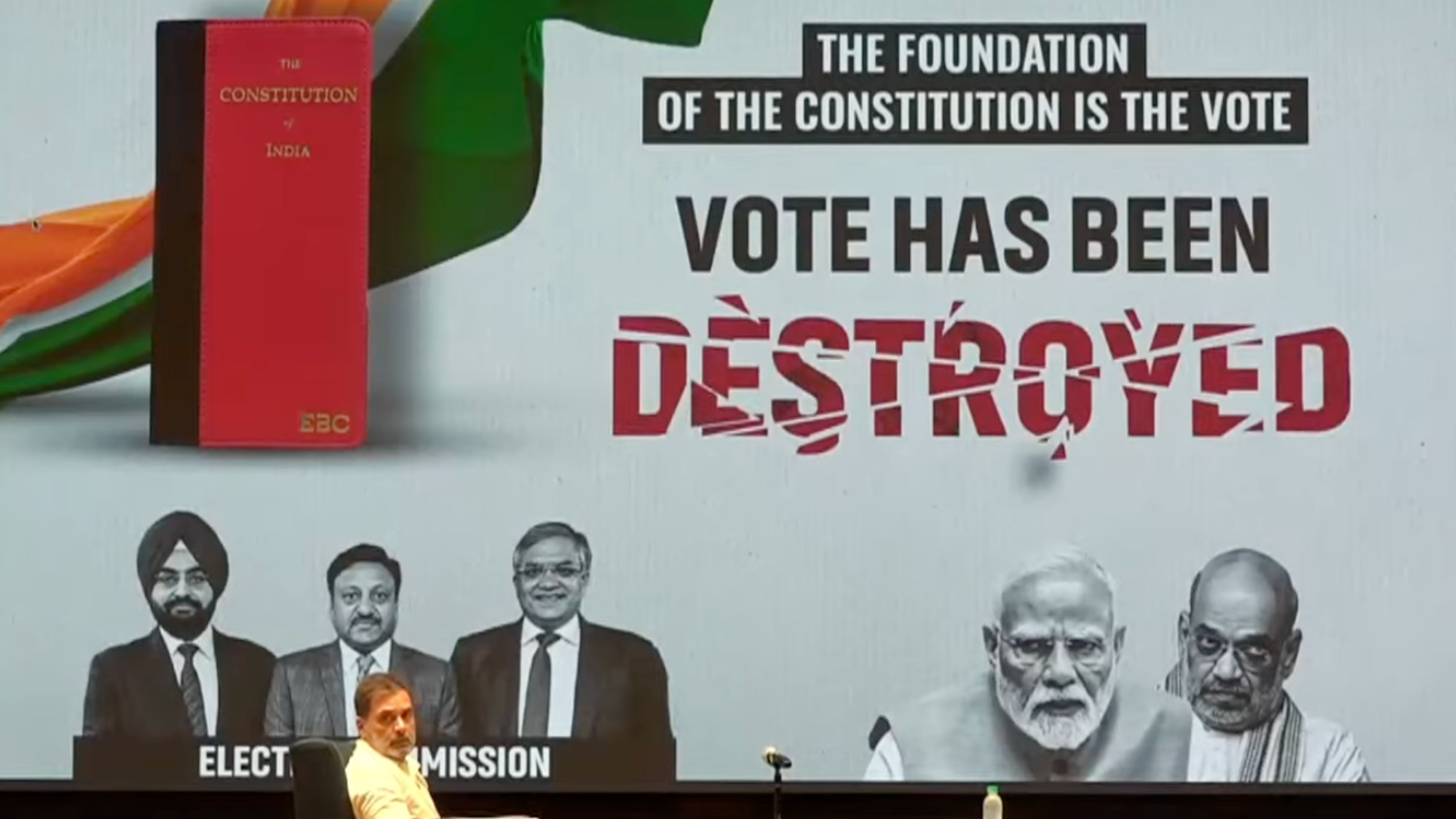 “Out of over six lakh total votes, over one lakh votes were stolen,” Rahul Gandhi said. 