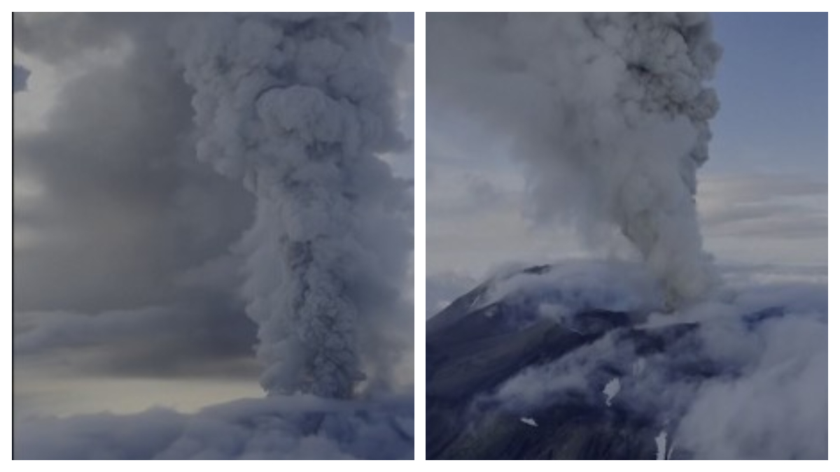 Kamchatka's Krasheninnikov Volcano Erupts After 600 Years, Linked to Massive 8.8 Quake. (Image Source: Video screenshot)