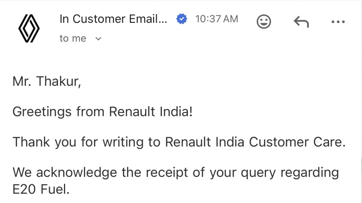 ‘E20 fuel not advisable’: Renault owner shares company note for his 2022 model