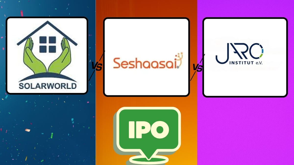 IPO GMP today, Solarworld Energy IPO GMP, Seshaasai Tech IPO GMP, Jaro Institute IPO GMP
