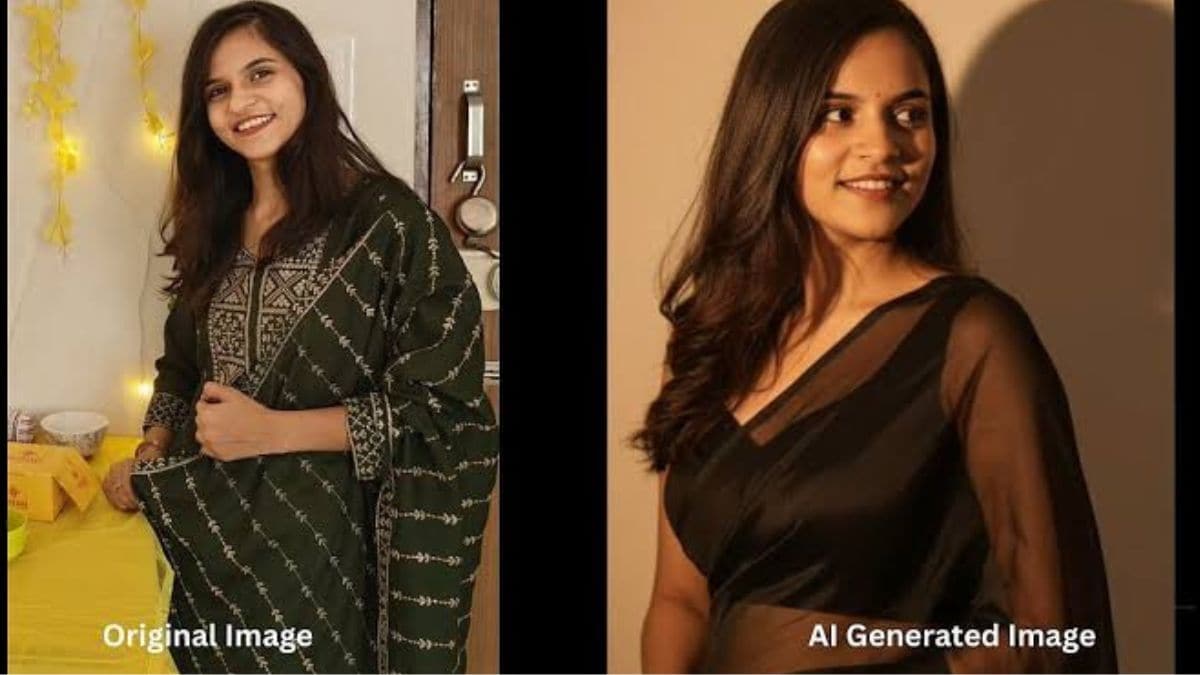 Gemini Nano Banana AI saree trend leaves woman shocked, raises online safety fears: Watch viral video here