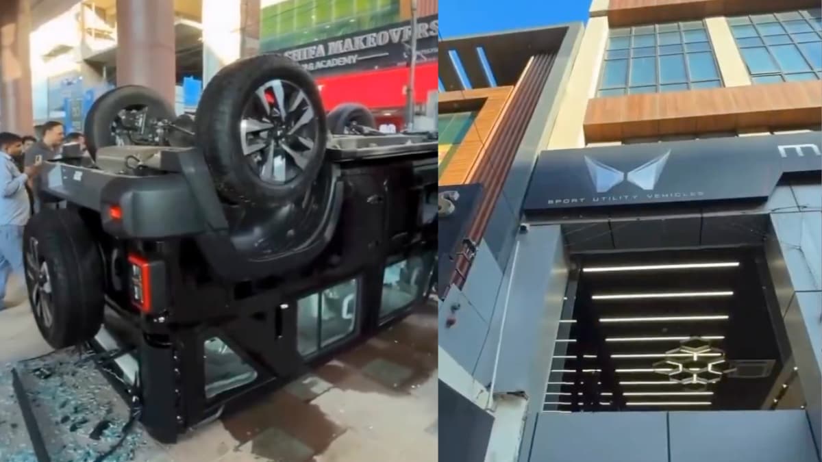 Thar, thar video, thar video delhi, thar video nirman vihar, thar video showroom, thar showroom video, new thar nimbu ritual