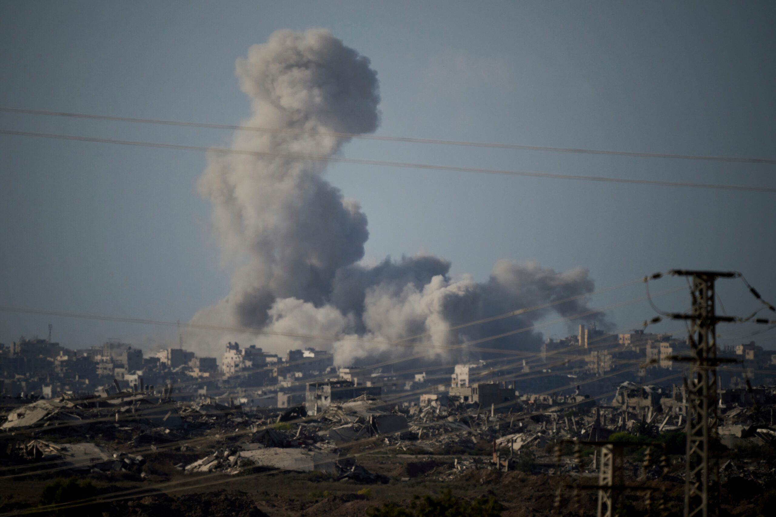 Smoke rises to the sky following an Israeli military strike in the Gaza Strip on September 16. Tel Aviv has sparked global outrage in recent months after launching attacks against at least six different countries in the Middle East. (AP Photo)