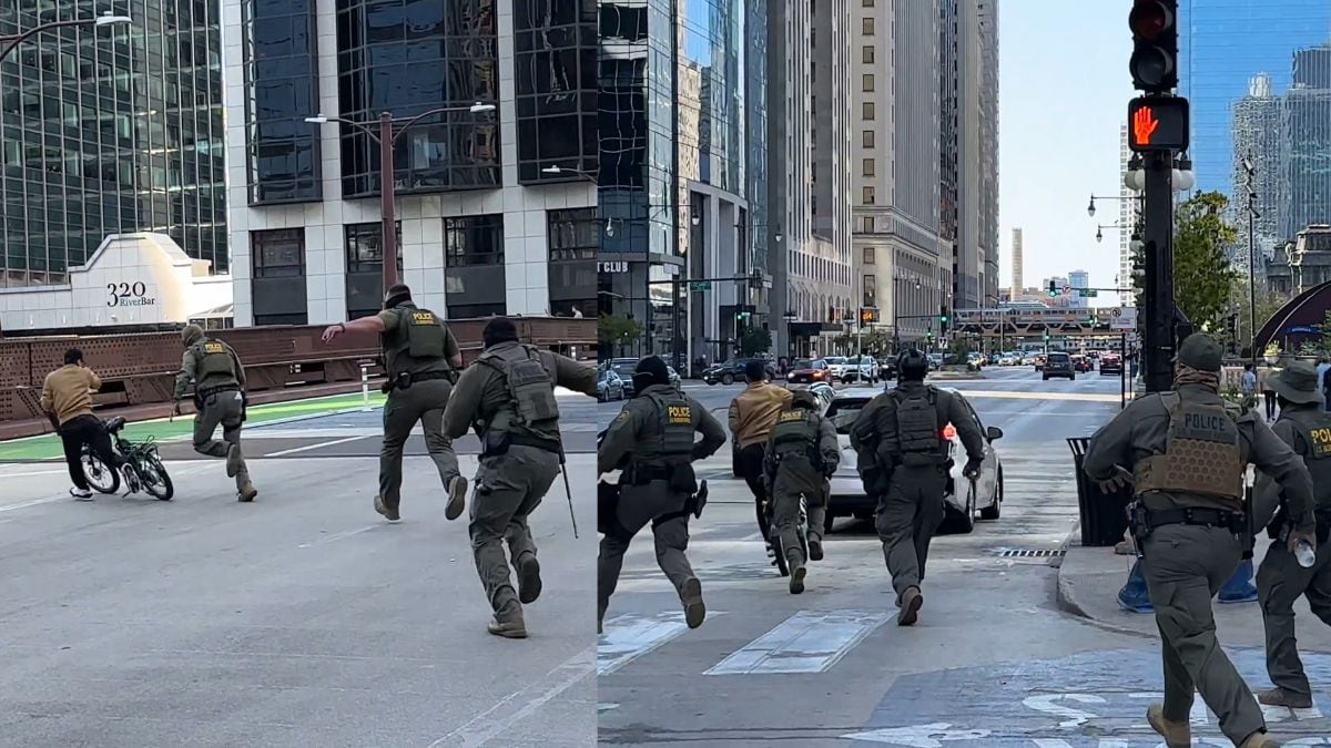 ICE agents in Chicago viral video