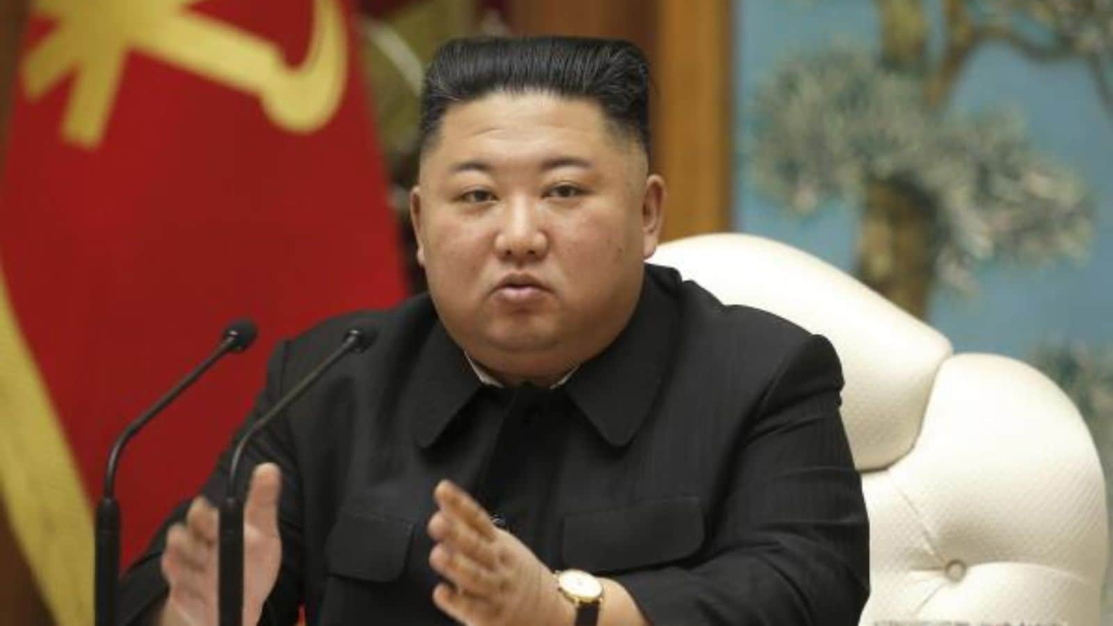 Kim Jong Un addresses the Supreme People’s Assembly in Pyongyang.