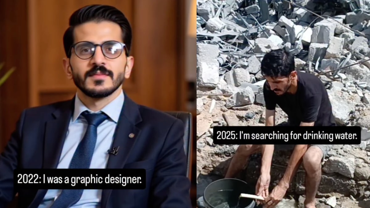 Israel-Gaza war: A graphic designer, in a heart-wrenching post on Instagram, revealed that he now spends his days searching for water to keep himself and his family alive in the war-torn city.