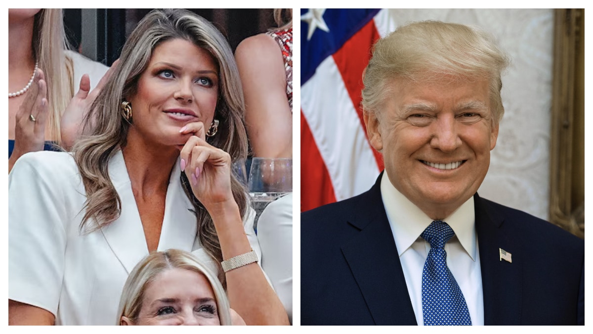 Lindsey Halligan (left) and Donald Trump (Right).