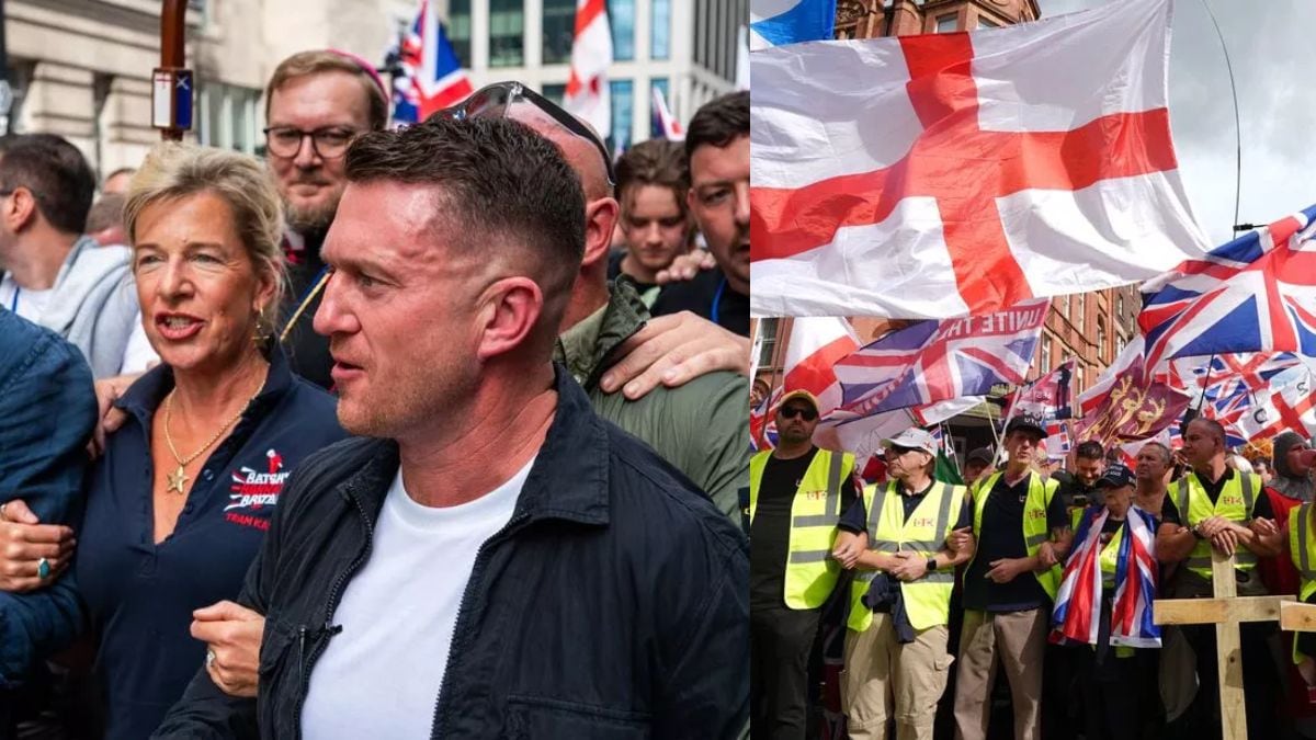 Over 100,000 anti-immigration demonstrators assemble in London for Tommy Robinson rally