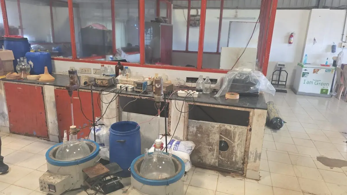 The mephedrone manufacturing unit in Cherlapally, Hyderabad.