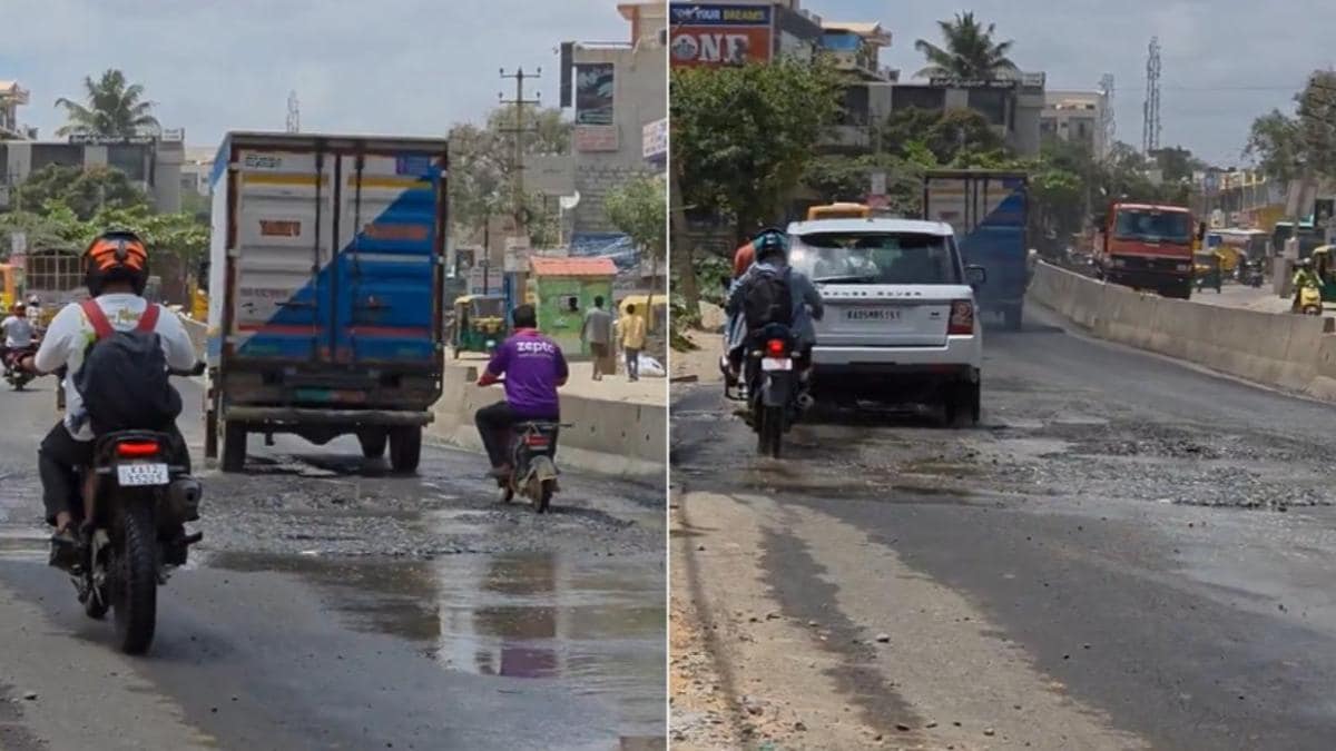 Bengaluru, Bengaluru road crumbles, Bengaluru infrastructure, Channasandra Circle, Bengaluru potholes, Bengaluru Waterlogging, Bengaluru roads, traffic regulation, Karnataka government, civic engineering, civic engineering failure, viral video, viral, trending