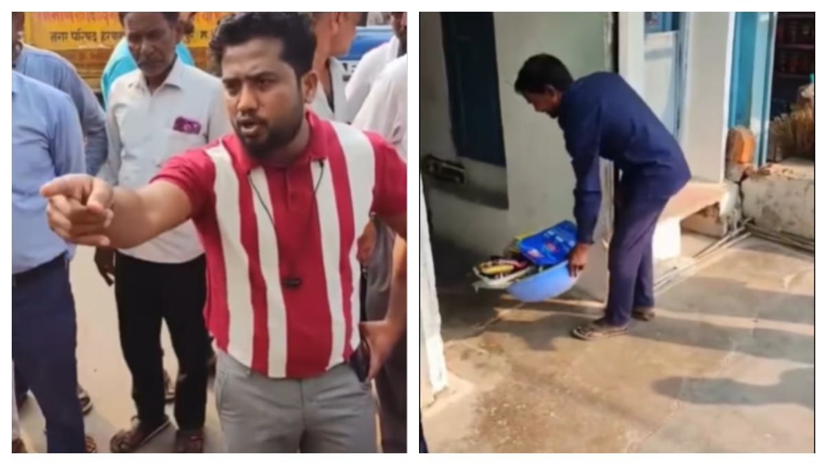 Viral Video Shows CMO Allegedly Dumping Garbage Inside Former BJP Leader's House During Diwali Cleaning Inspection. (Screenshots from video)