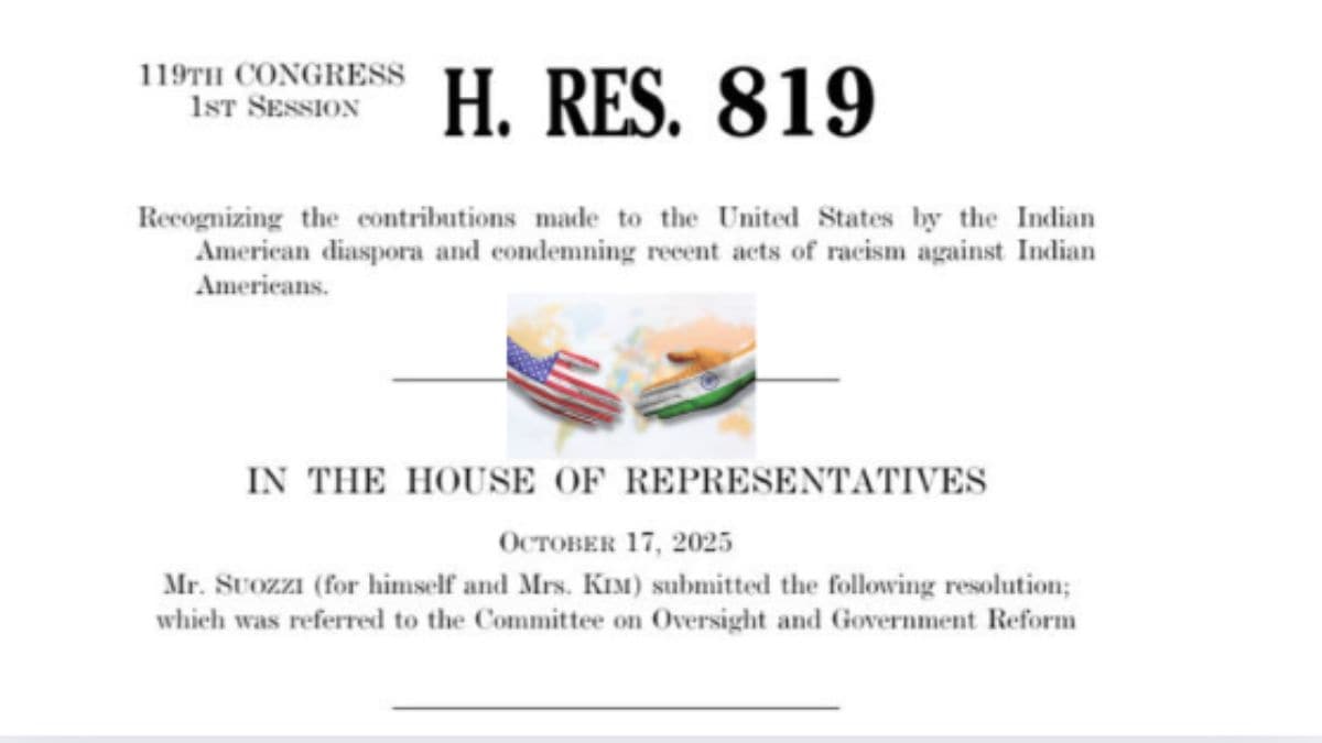 House Resolution 819 impacting Indian Americans introduced.