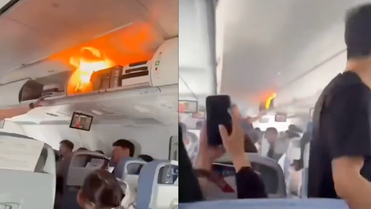 The Air China flight departed from Hangzhou and was en route to Seoul when a battery caught fire, forcing an emergency landing in Shanghai.