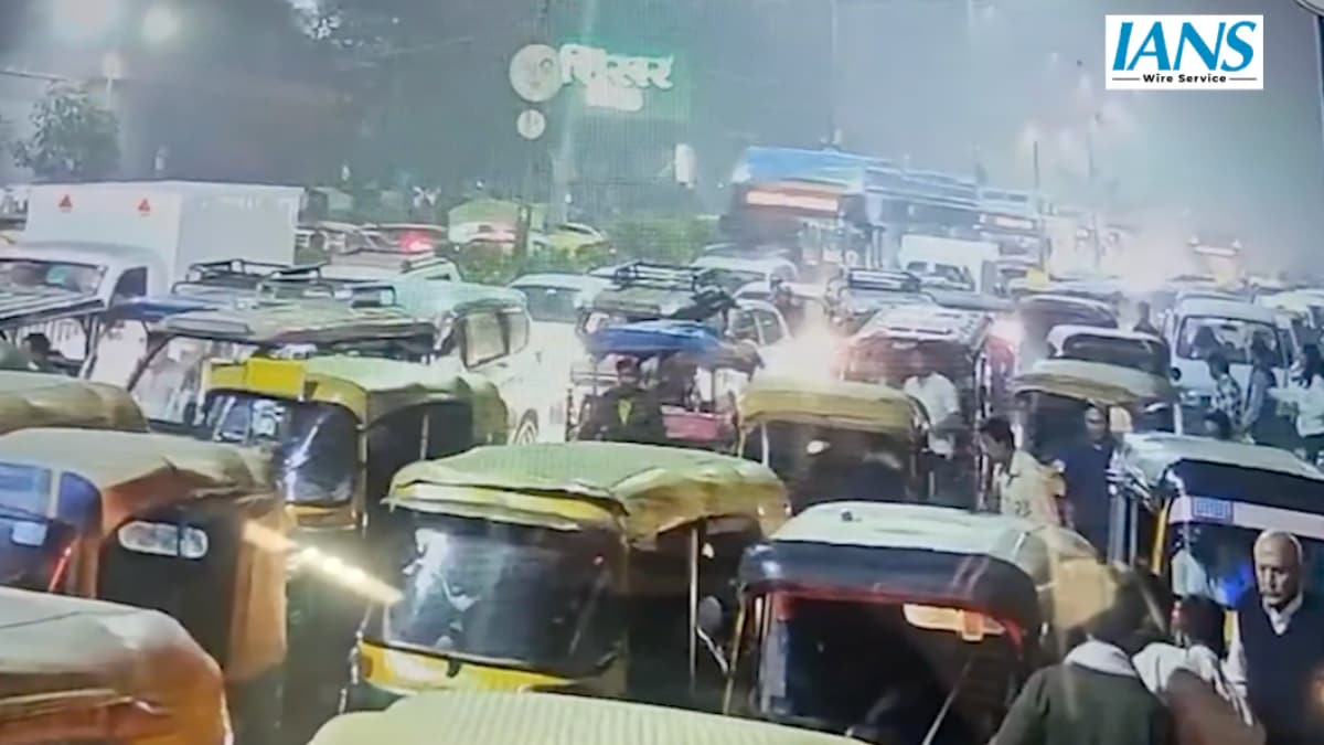 Red Fort terror attack: The CCTV footage shows the “slow-moving” i20 car at a traffic signal near the Lal Quila metro station and the moment the explosives inside the car detonated.